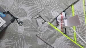 Men's Grey Leaf Print Shirt