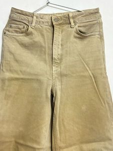 MANGO Wide Leg Beige Pants