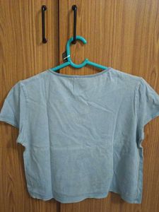 'Made in the 2000's dusky blue baby-Tee