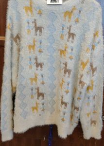Cozy Alpaca Print Sweater