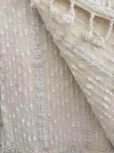 Cream Textured Sofa Throw