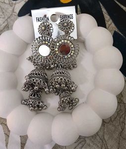 Boho Mirror Jhumka Earrings