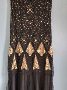 Sparkling Black Sequin Flapper Dress