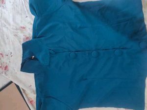 Elegant Teal Button-Up Blouse