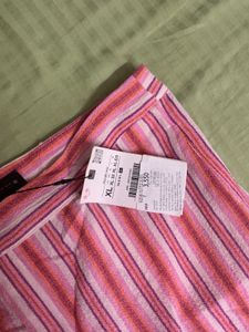 ZARA Pink Striped Wide Leg Trousers