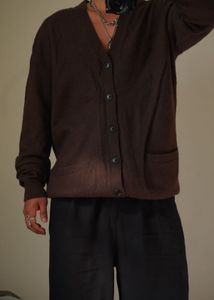 Uniqlo Brown Knit Cardigan Sweater