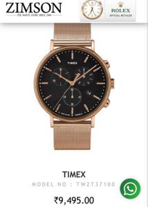 Timex Chronograph Watch - Rose Gold Tone