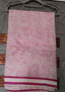 Pink Saree with Floral Print