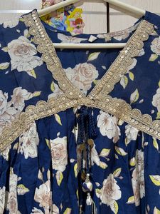 Floral Print Alia Cut Kurta N Pant Set