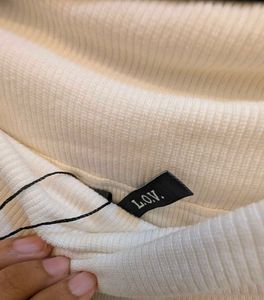 Cream Off-Shoulder Long Sleeve Top