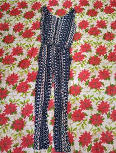 Women's Printed Jumpsuit with Belt