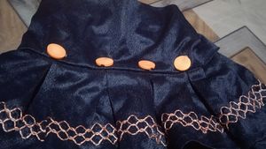 Cute Baby Girl Orange T-Shirt &amp; Navy Skirt Set