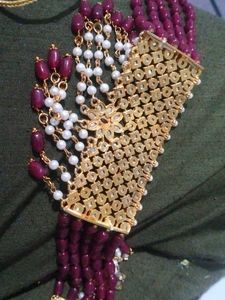 Beautiful mehroon colour necklace set