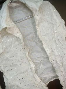 Cream Blouse with Button Detail