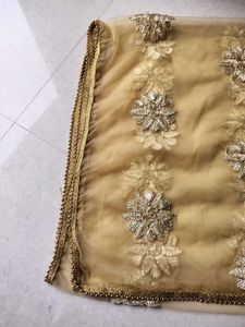 Blue Lehenga Choli with Golden Dupatta