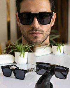 Philip Plein Stylish Black Sunglasses with Yellow