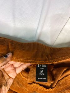 Brown Button-Down Mini Skirt