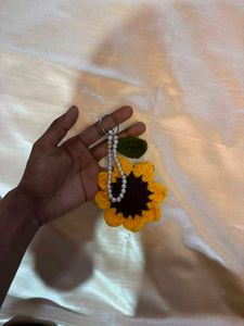 🧶✨Crocheted Sunflower Keychain✨🌻