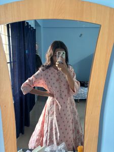 Pink Floral Kurta