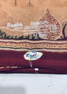 Elegant Brown Floral Print Saree