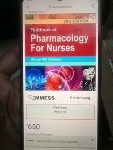 Textbook of Pharmacology For Nurses