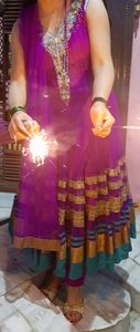 Wine Colored  Churidaar Dress