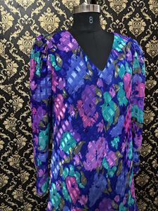 Vibrant Floral Print Tiered Dress