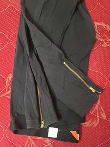 Cream Floral Kurta with Black Pants