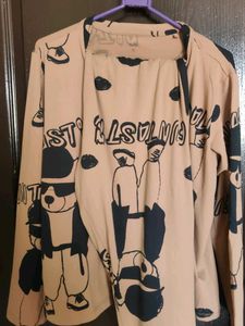 Zudio Cute Beige Print Night suit