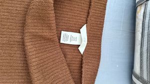 Cozy Brown Knit Offshoulder Top