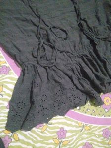 Dark Grey Peplum Top