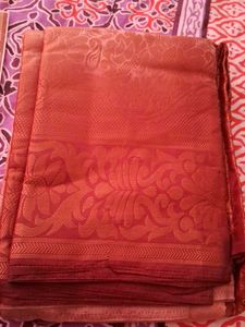 Elegant Red Banarasi Silk Saree with attached blou