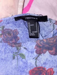 Blue Floral Print Slip Dress