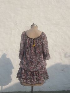 Chic Floral Print Tiered Dress