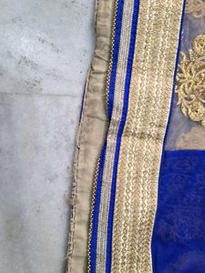 Royal Blue Embroidered Saree
