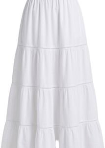Tiered White Maxi Skirt