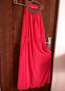 Boho Beaded Neckline Maxi Dress