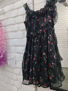 Princess flaps Black Mini Dress