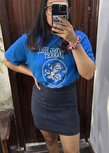 Basic Blue Mini Skirt