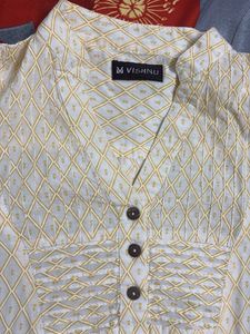 Elegant Yellow Printed Kurta