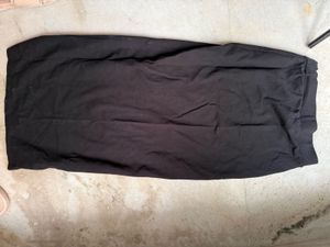 Black Button-Up Maxi Slit Skirt