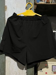 Black Elastic Waist Shorts