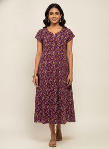 Women's Floral Print Ethnic Gown