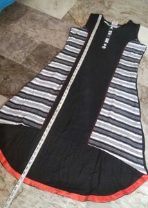 Brand New long black &amp; white cotton kurti