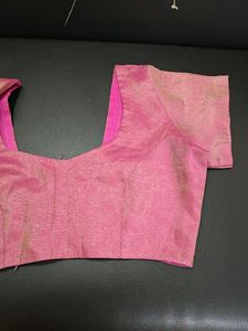 Pink Tissue Back Open Blouse