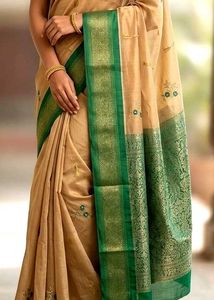 Elegant Beige and Skin Colour Saree
