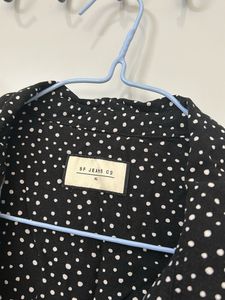 Polka Dot Button-Up Blouse
