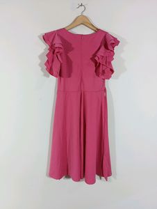 Pink Plain Casual Dress (Girls)