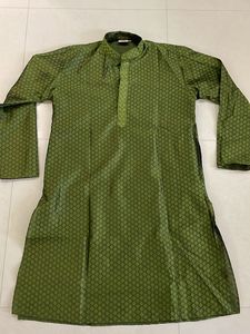 Men's Green Printed Kurta