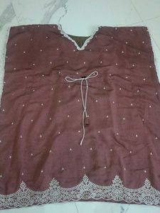 Maroon Embroidered Kurta